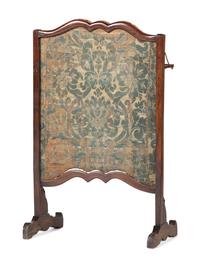 A French Mahogany Needlepoint Inset Fire Screen