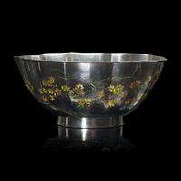 An Unusual Japanese Plique a Jour Silver 'Maple Leaves' Bowl, Attributed to Namikawa Yasuyuki