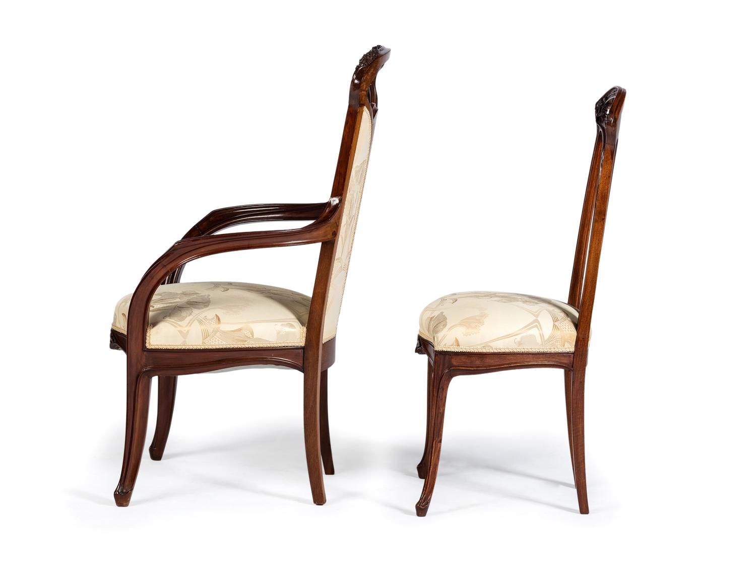 Set of Six Ombelle Chairs, circa 1900