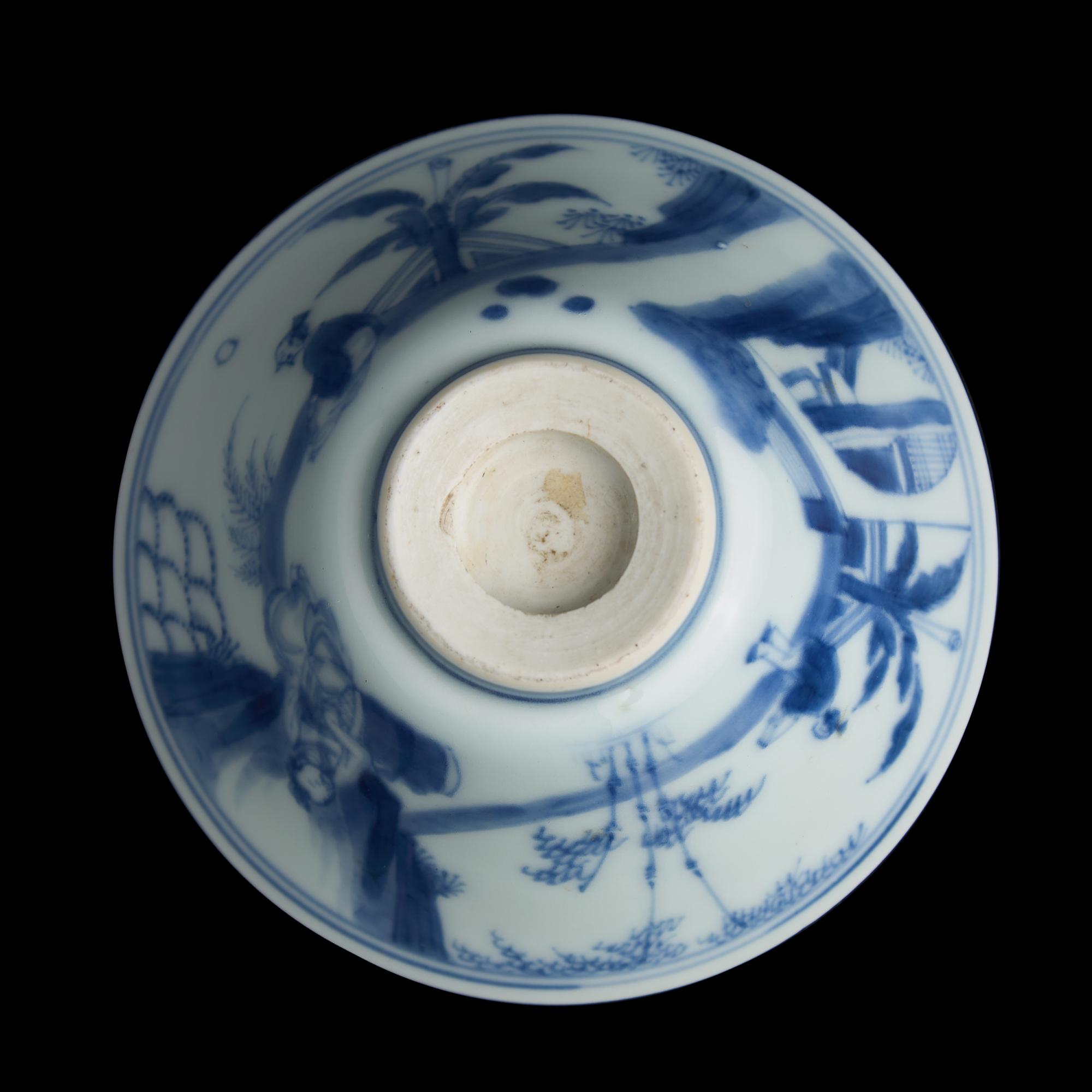 A Chinese Blue and White Conical Cup, Probably Kangxi Period 或康熙 青花茶盌
