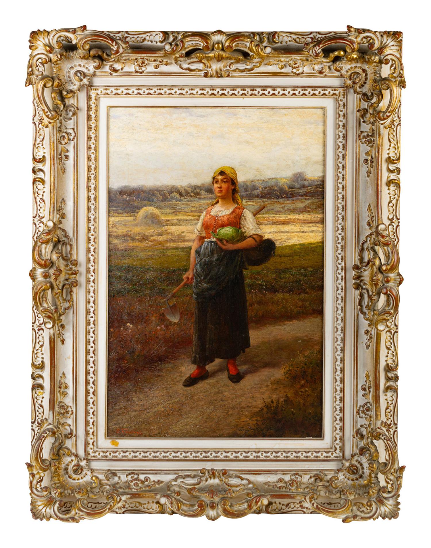 Peasant Girl on Country Lane