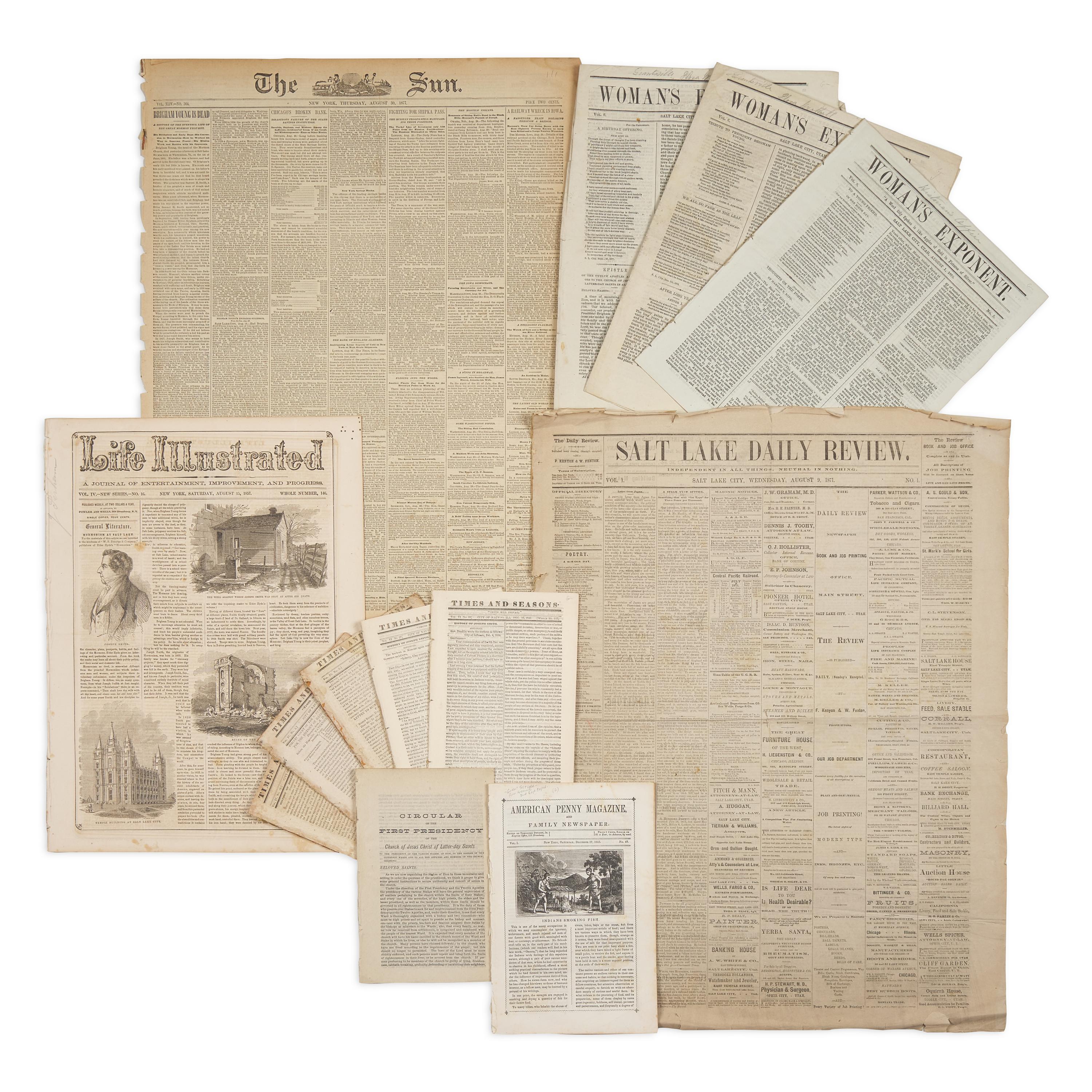 [Mormonism] Group of 13 Printed Items Related to Mormonism, ca. 1842-1879
