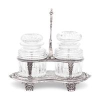 A George III Silver Two-Jar Cruet