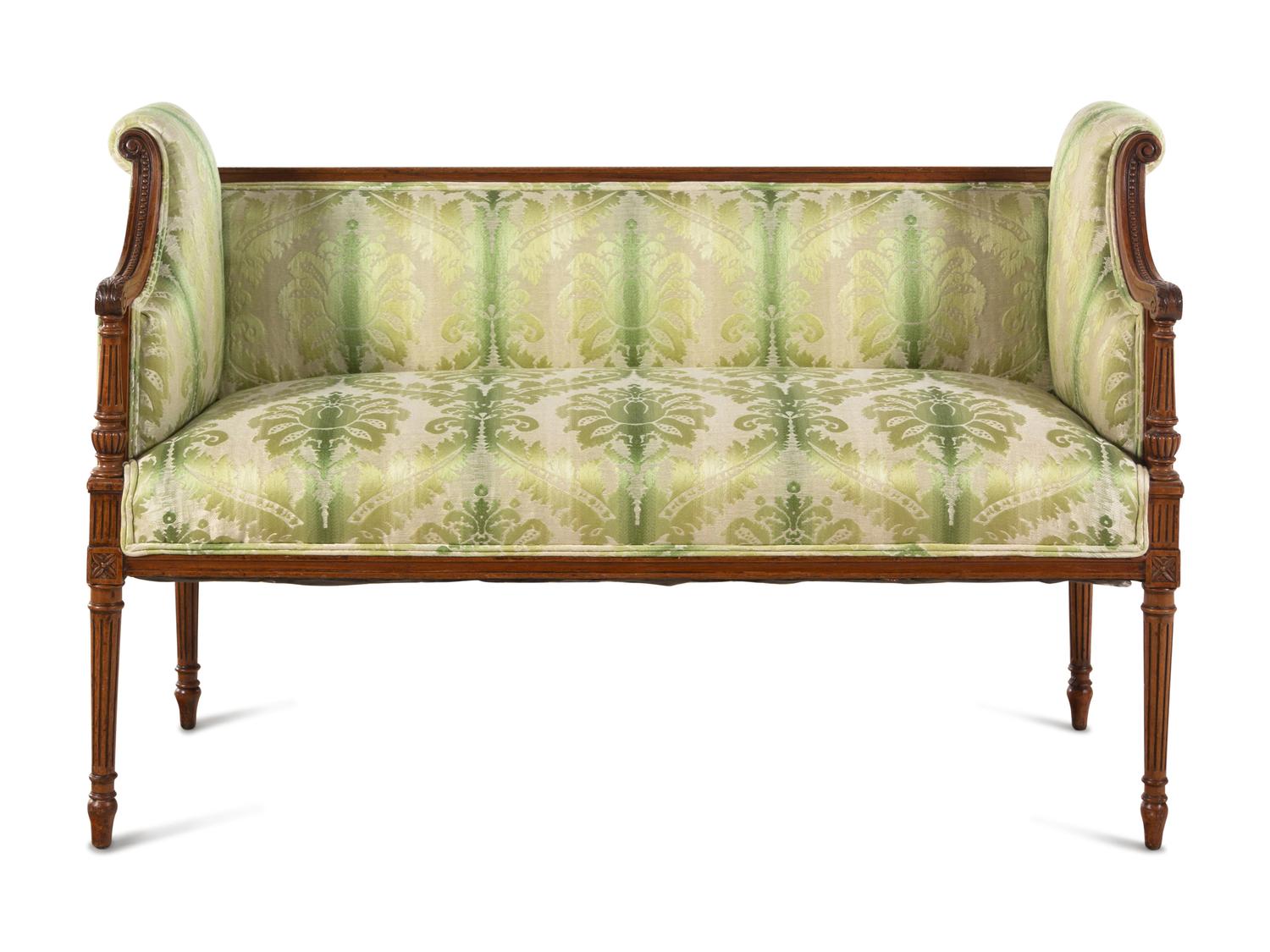 A Louis XVI Style Walnut Settee