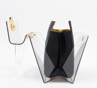 A Salvatore Ferragamo Lucite Top Handle Handbag, 7.75" x 7.75" x 4"; Handle drop: 3".