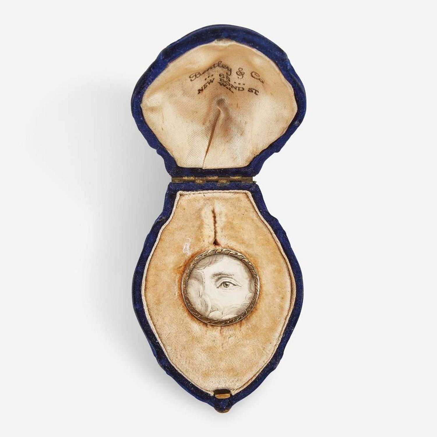 A Georgian lover's eye button early 19th century