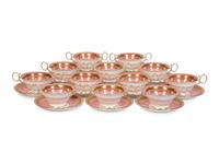 A Set of Twelve Wedgwood Porcelain Bouillon Cups and Saucers — 20th Century