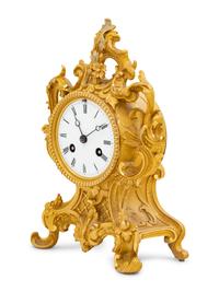 A French Gilt Bronze Mantel Clock by Jean-Baptiste Delettrez (1816-1887)