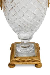 A Pair of Cut Glass and Gilt Bronze Mounted Vases