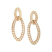 YELLOW GOLD AND DIAMOND PENDANT EARRINGS