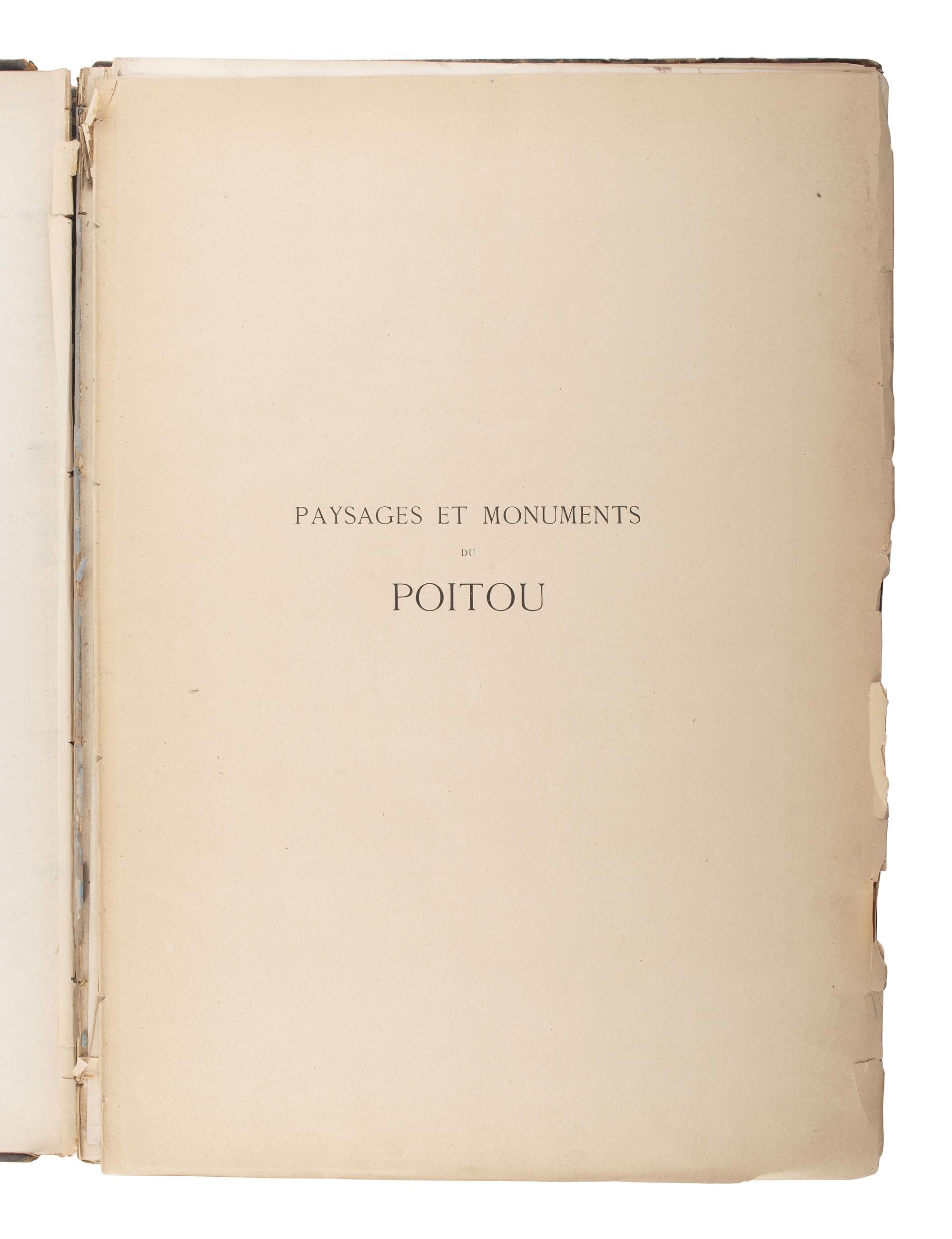 [EARLY PHOTOGRAPHY]. ROBUCHON, Jules (1840-1922), photographer. Paysages et monuments du Poitou....