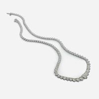 A Diamond and 18K White Gold Rivière Style Necklace 20.00 Carats