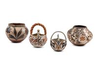Kewa and Acoma Polychrome Pottery Jars