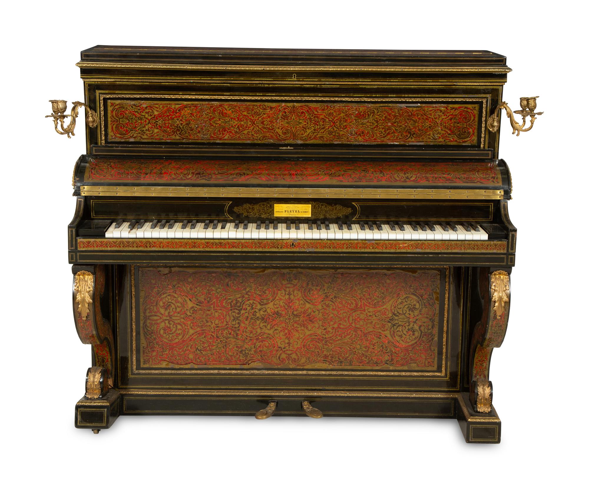 A Napoleon III Boulle Marquetry Upright Piano