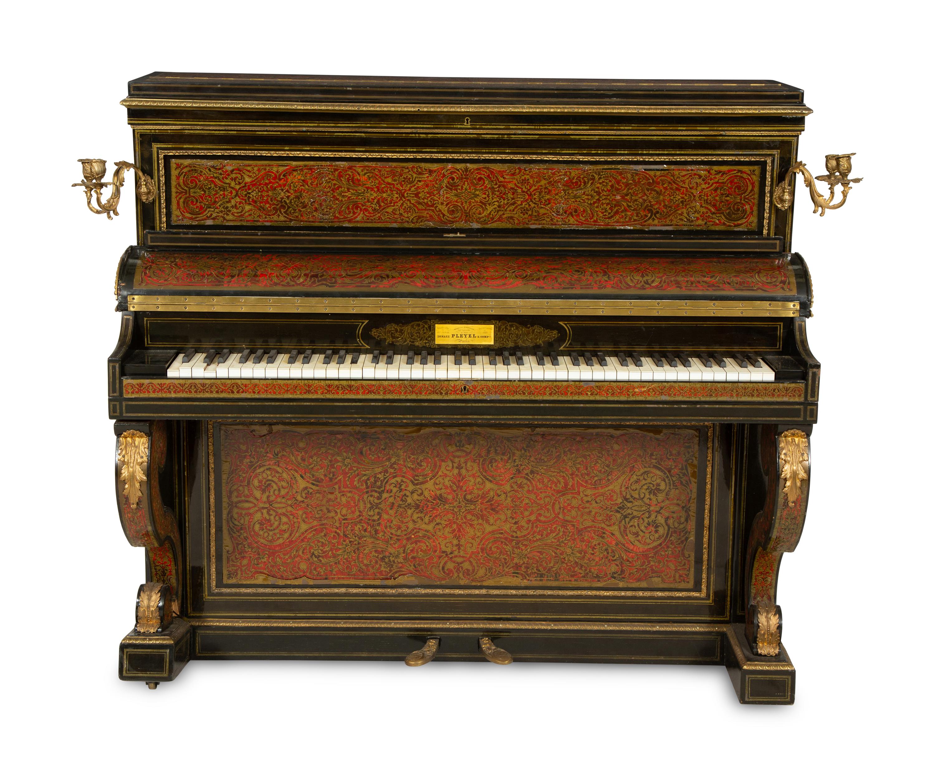 A Napoleon III Boulle Marquetry Upright Piano