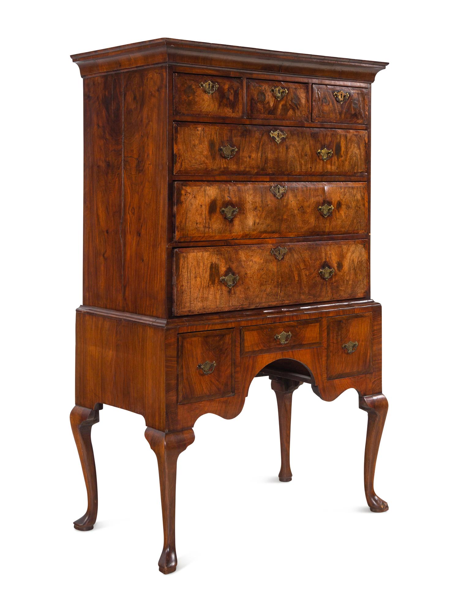 A George I Walnut Chest on Stand