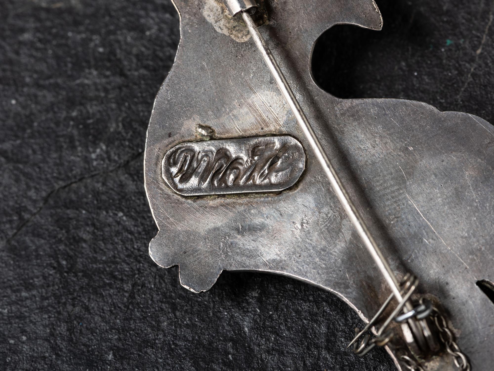 Silver Bracelet. Pendant, and Pin/Brooch