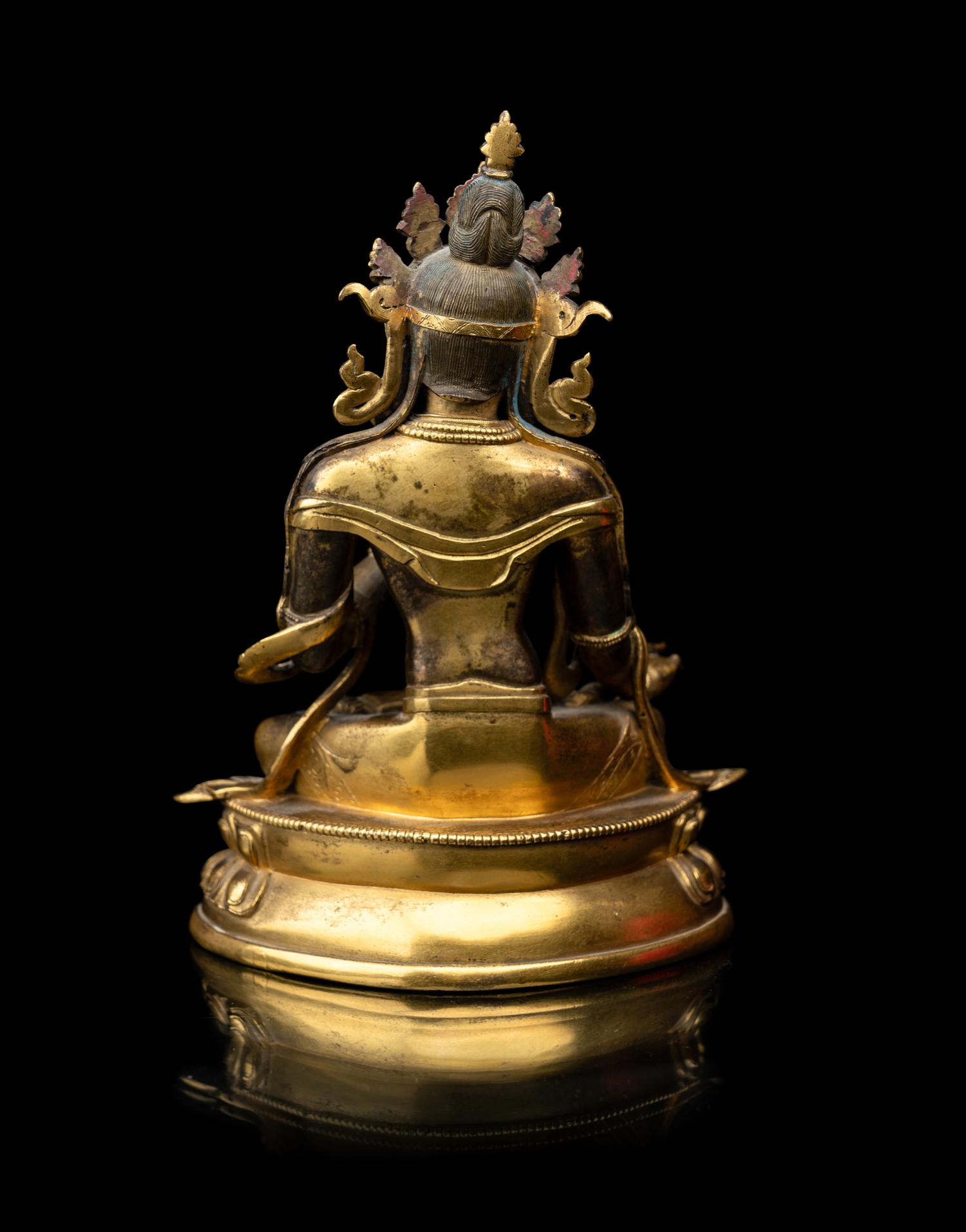 A Sino-Tibetan Gilt Bronze Figure of Avalokiteshvara
