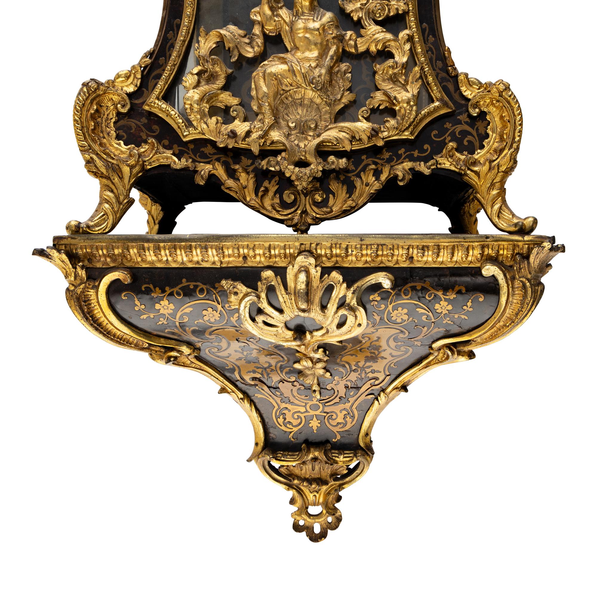 A Louis XV Boulle Marquetry and Gilt Bronze Mounted Bracket Clock