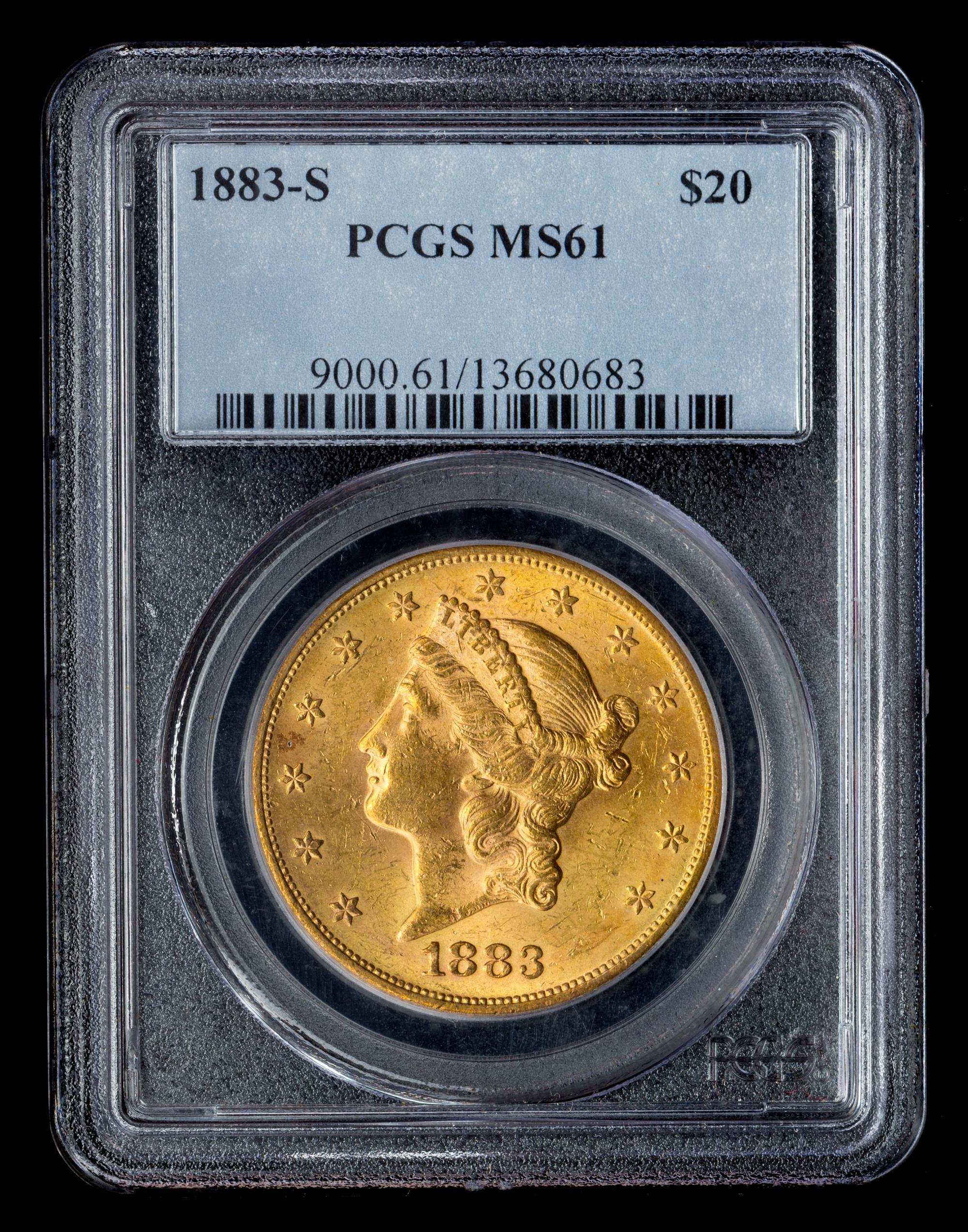 A United States 1883-S Liberty Head $20 Gold Coin