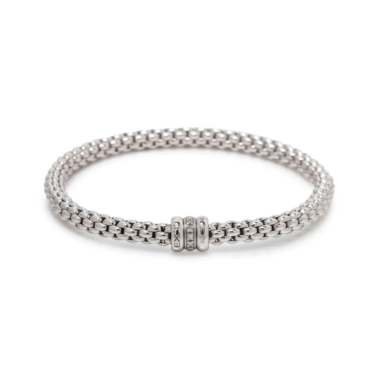 FOPE, WHITE GOLD AND DIAMOND 'FLEX IT' BRACELET