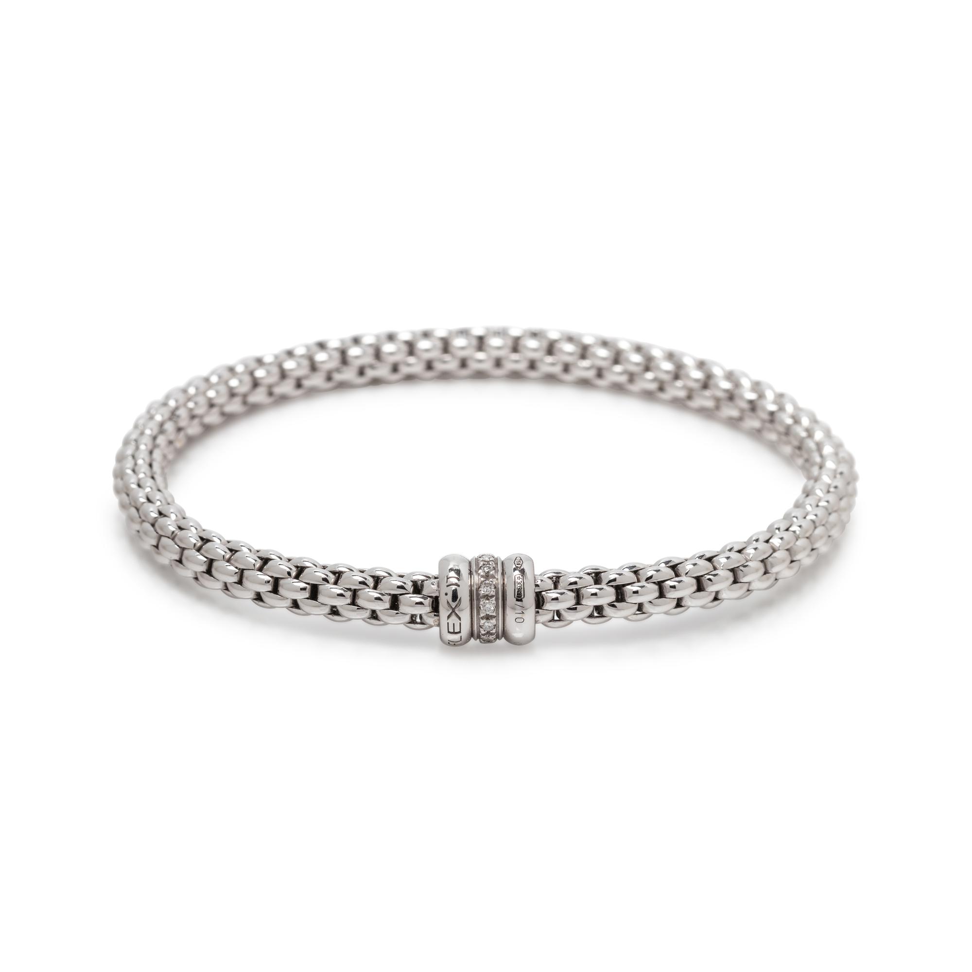 FOPE, WHITE GOLD AND DIAMOND 'FLEX IT' BRACELET