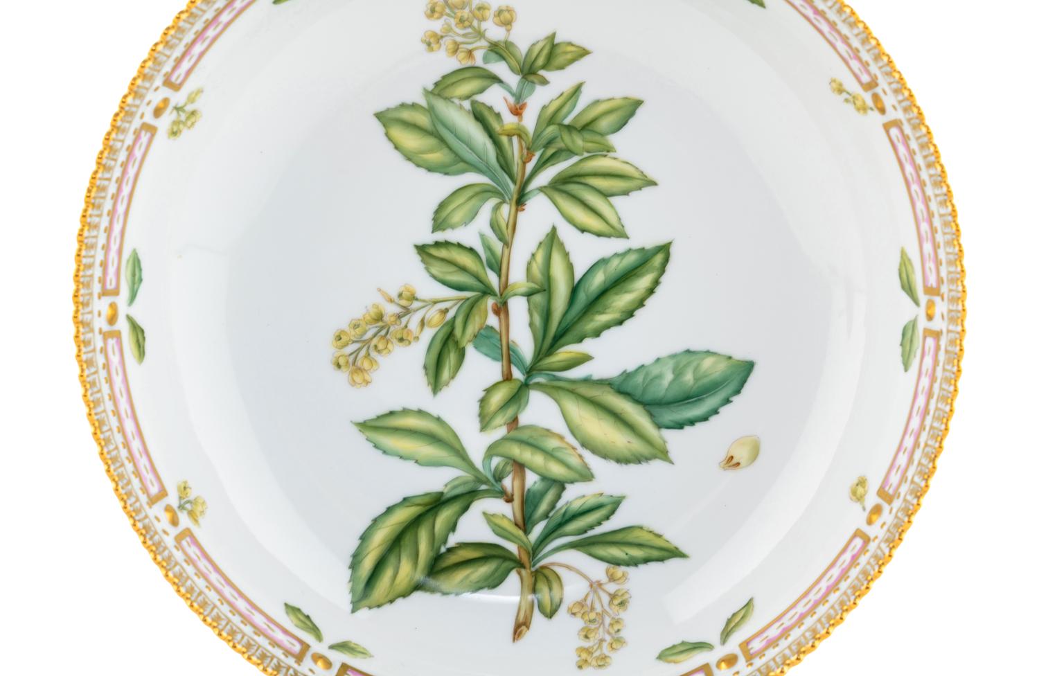 Two Royal Copenhagen Flora Danica Porcelain Serving Bowls