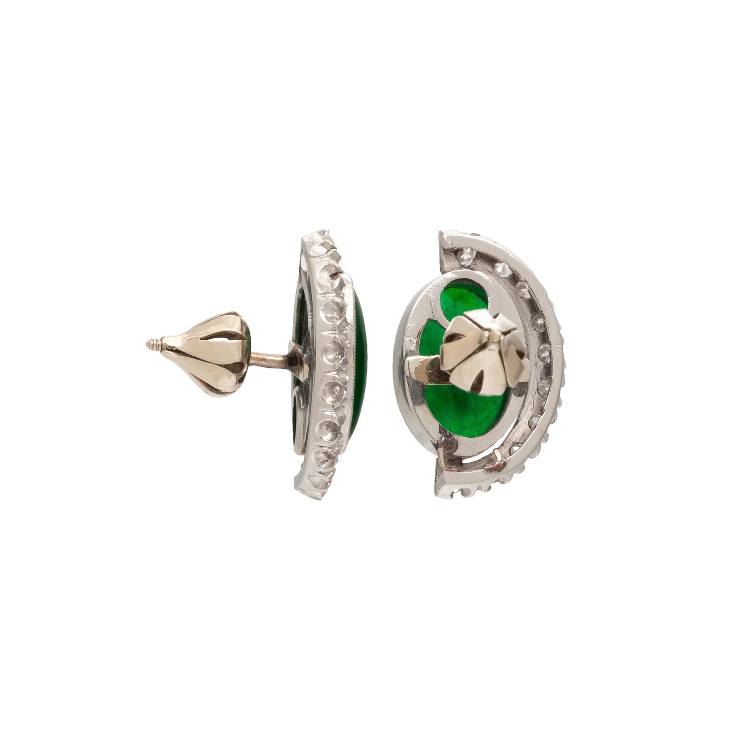 JADE AND DIAMOND EARRINGS
