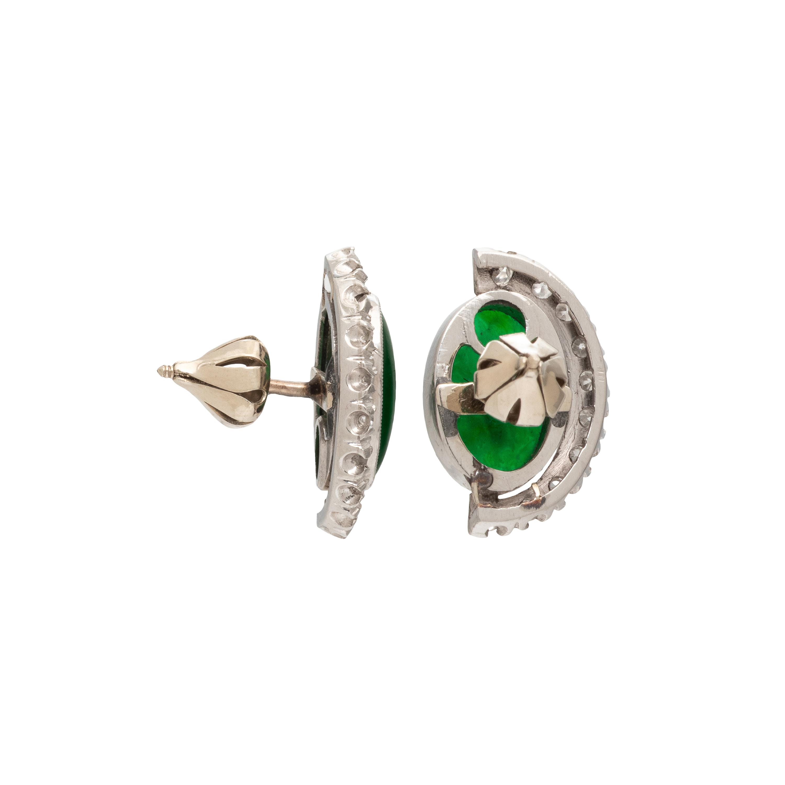 JADE AND DIAMOND EARRINGS