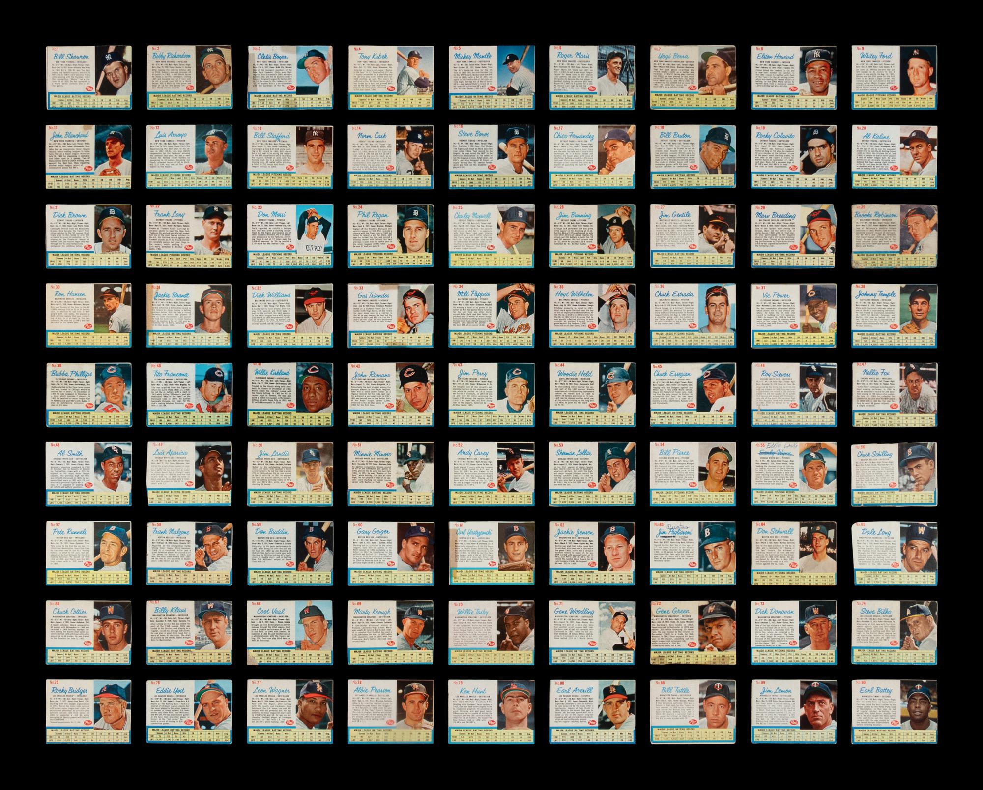 A Near Set of 1962 Post Cereal Baseball Cards (193/200)