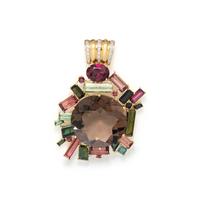 MULTIGEM AND DIAMOND PENDANT