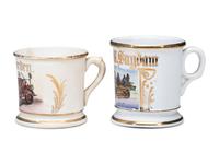 Two Firemen's Porcelain Occupational Shaving Mugs