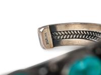 Sterling Silver and Royston Turquoise Cluster Cuff Bracelet