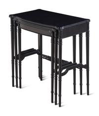 A Set of Three Ebonized Nesting Tables