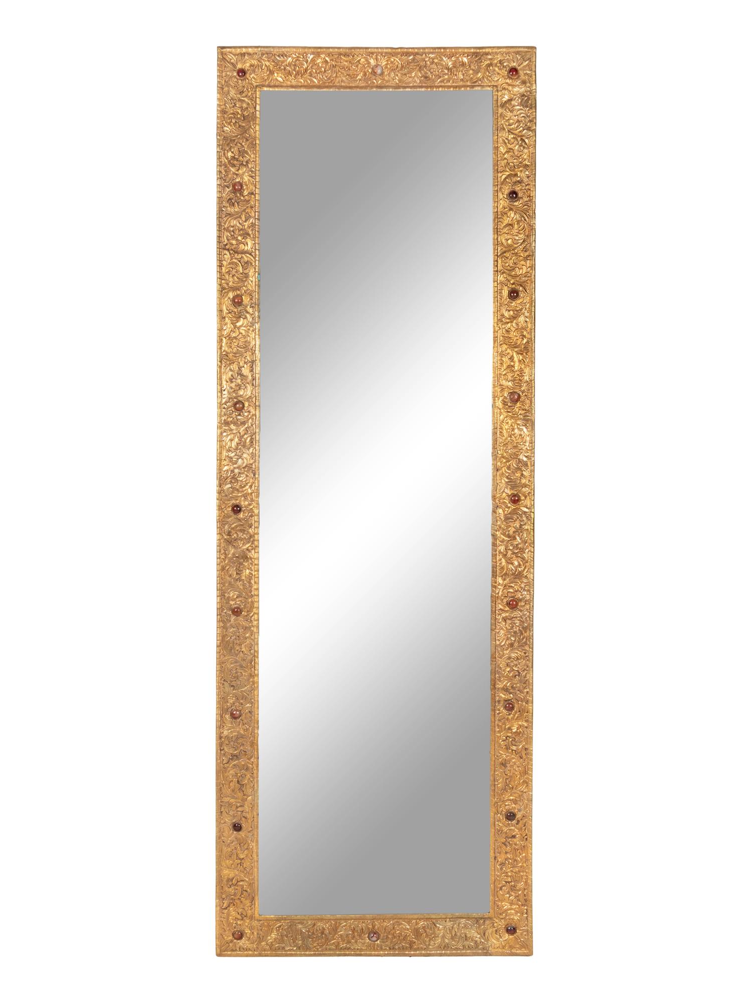 A Chinese Export Gilt Bronze Mirror