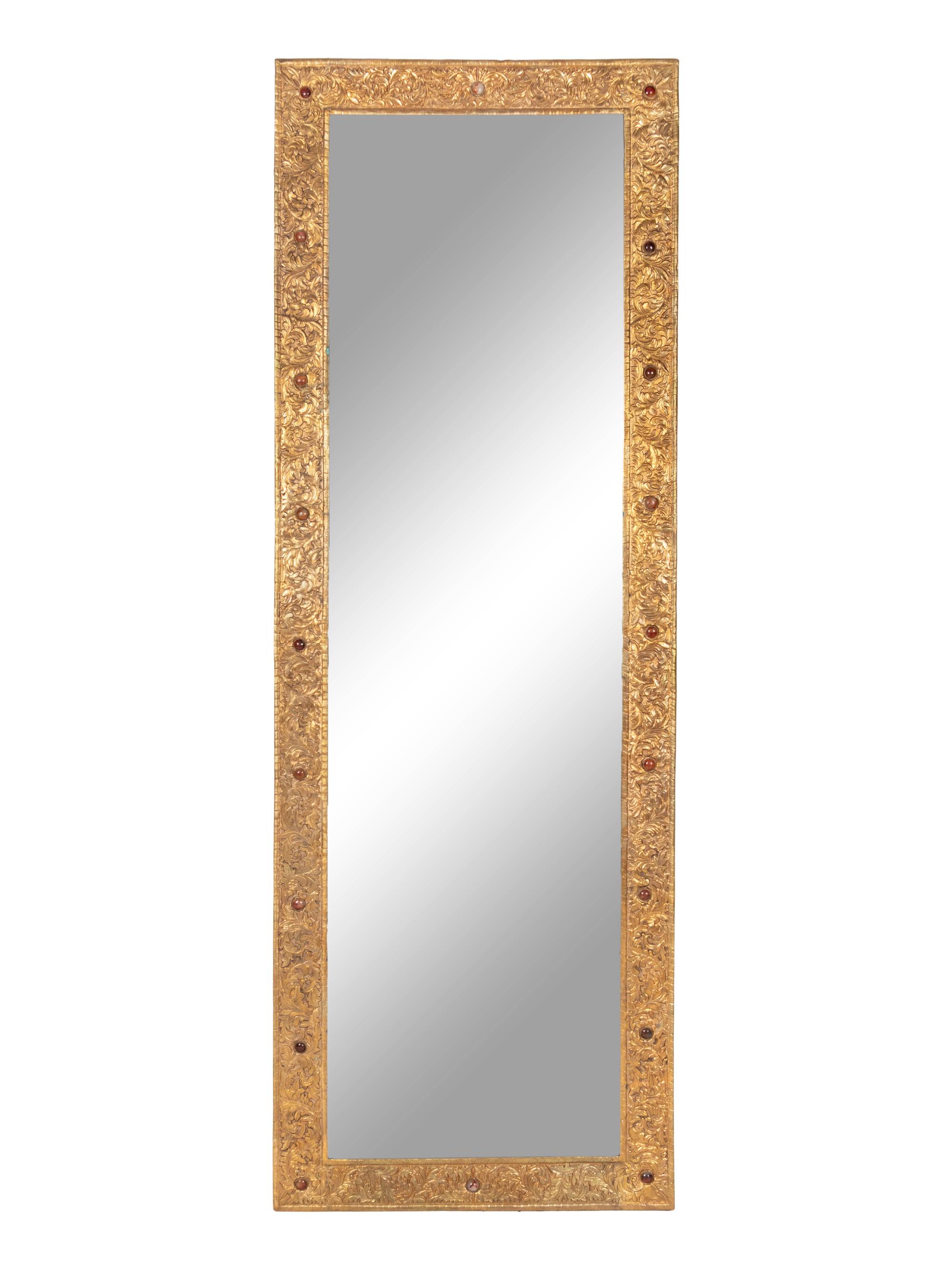 A Chinese Export Gilt Bronze Mirror