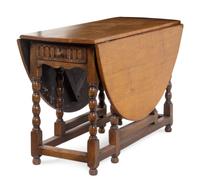 A William and Mary Style Oak Drop-Leaf Table
