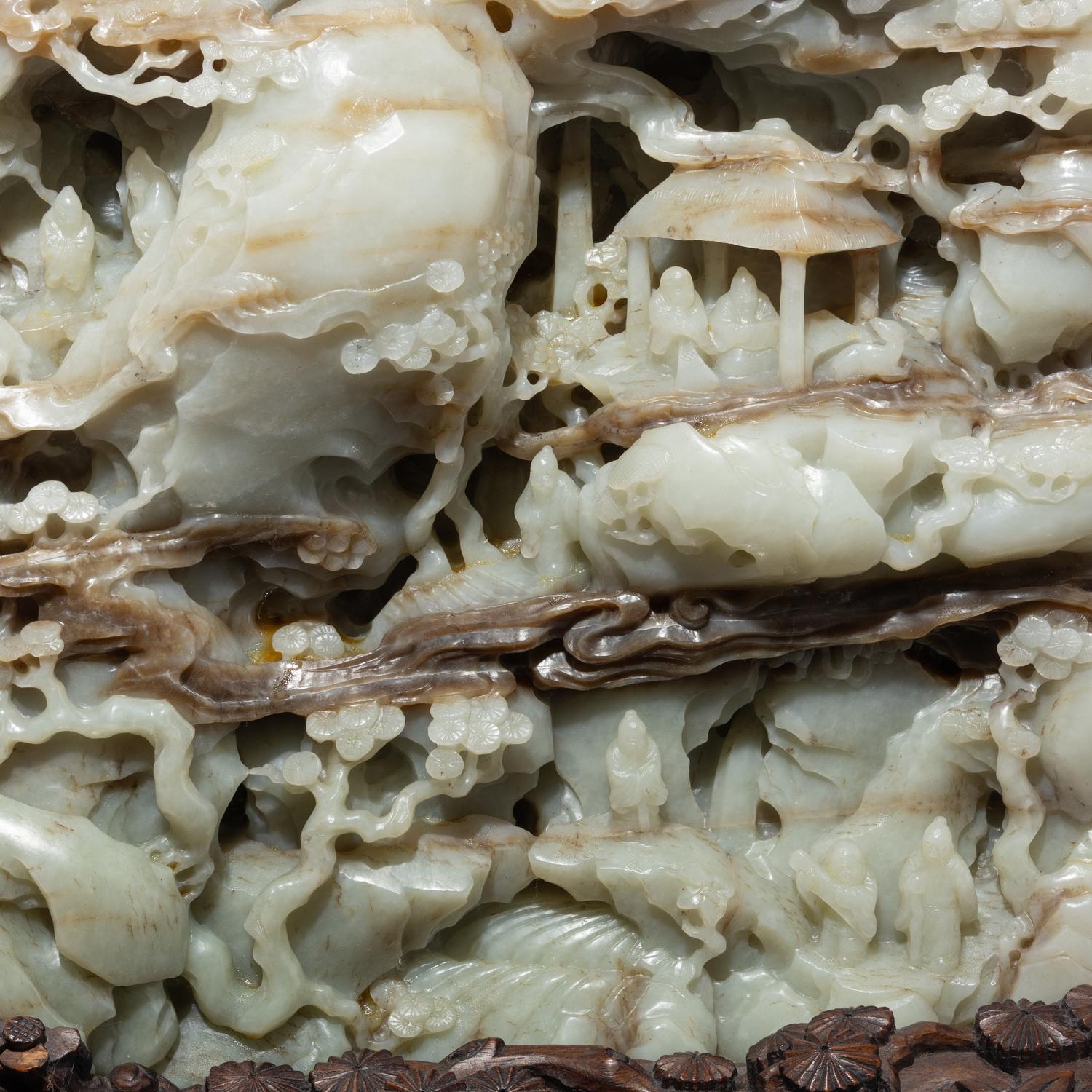 A Large Chinese White Jade Boulder, 20th Century 近代 青玉巨型山子