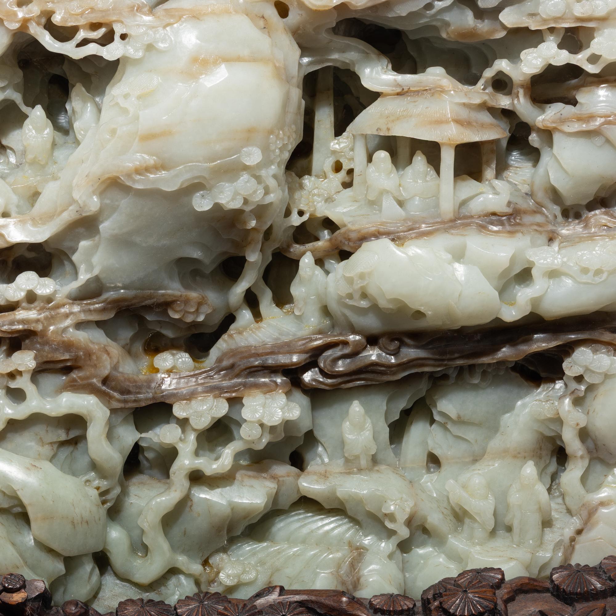 A Large Chinese White Jade Boulder, 20th Century 近代 青玉巨型山子