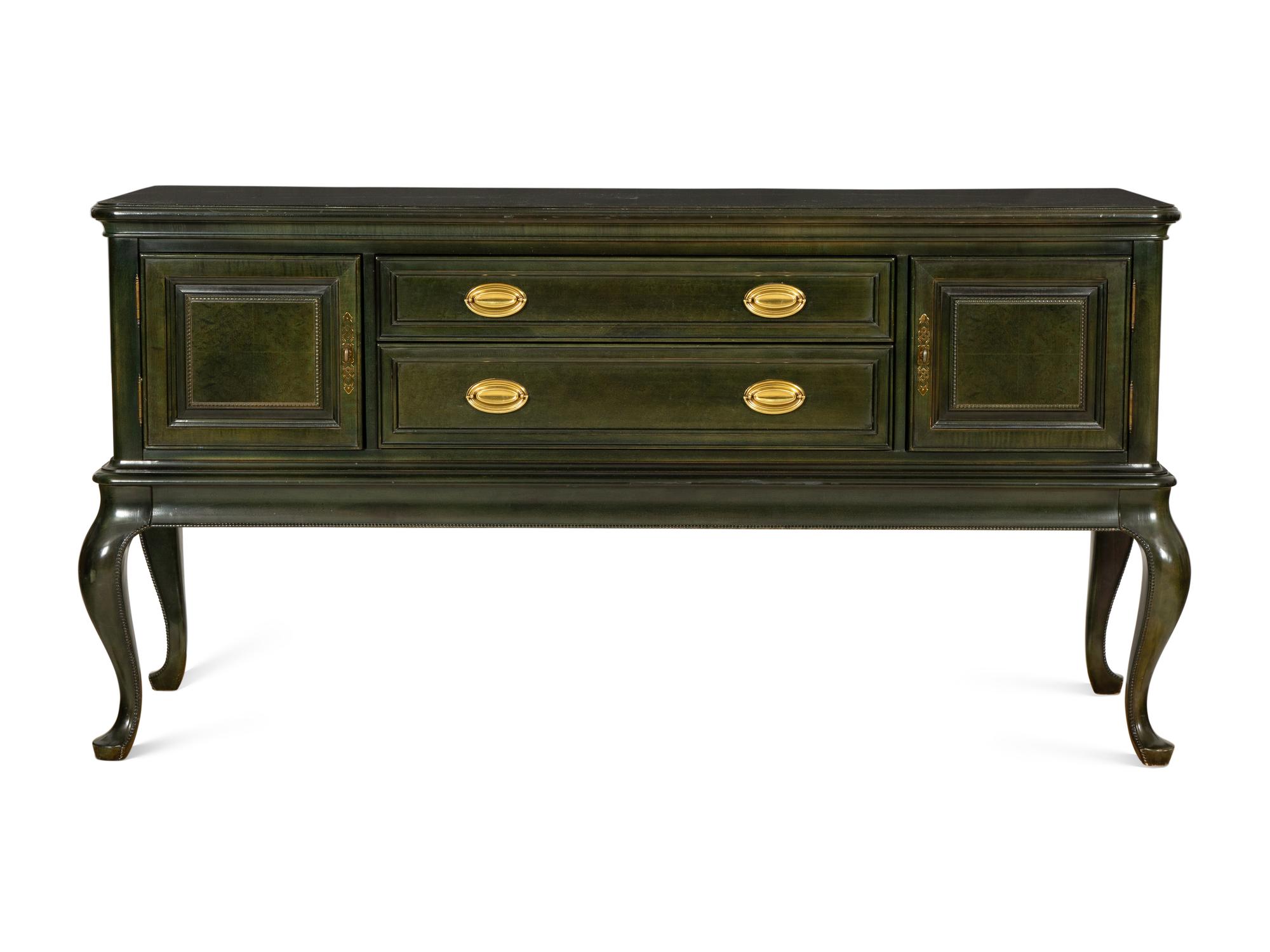 A Bernhardt Dark Green Stained Sideboard
