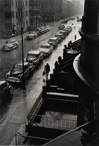 Ruth Orkin (1921-1985) Man in Rain, West 88th Street, New York City, 1952