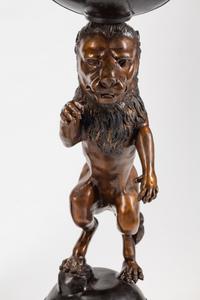 A Pair of Bronze Lion-Form Jardinières