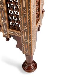A Pair of Moorish Style Inlaid Mixed Wood Side Tables