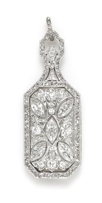 A Fine Art Deco Platinum and Diamond Lorgnette, Charlton & Co., 11.00 dwts.