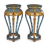 A Pair of Chinese Export Cloisonné Stands