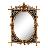 An English Giltwood, Composition and Etched Glass Mirror