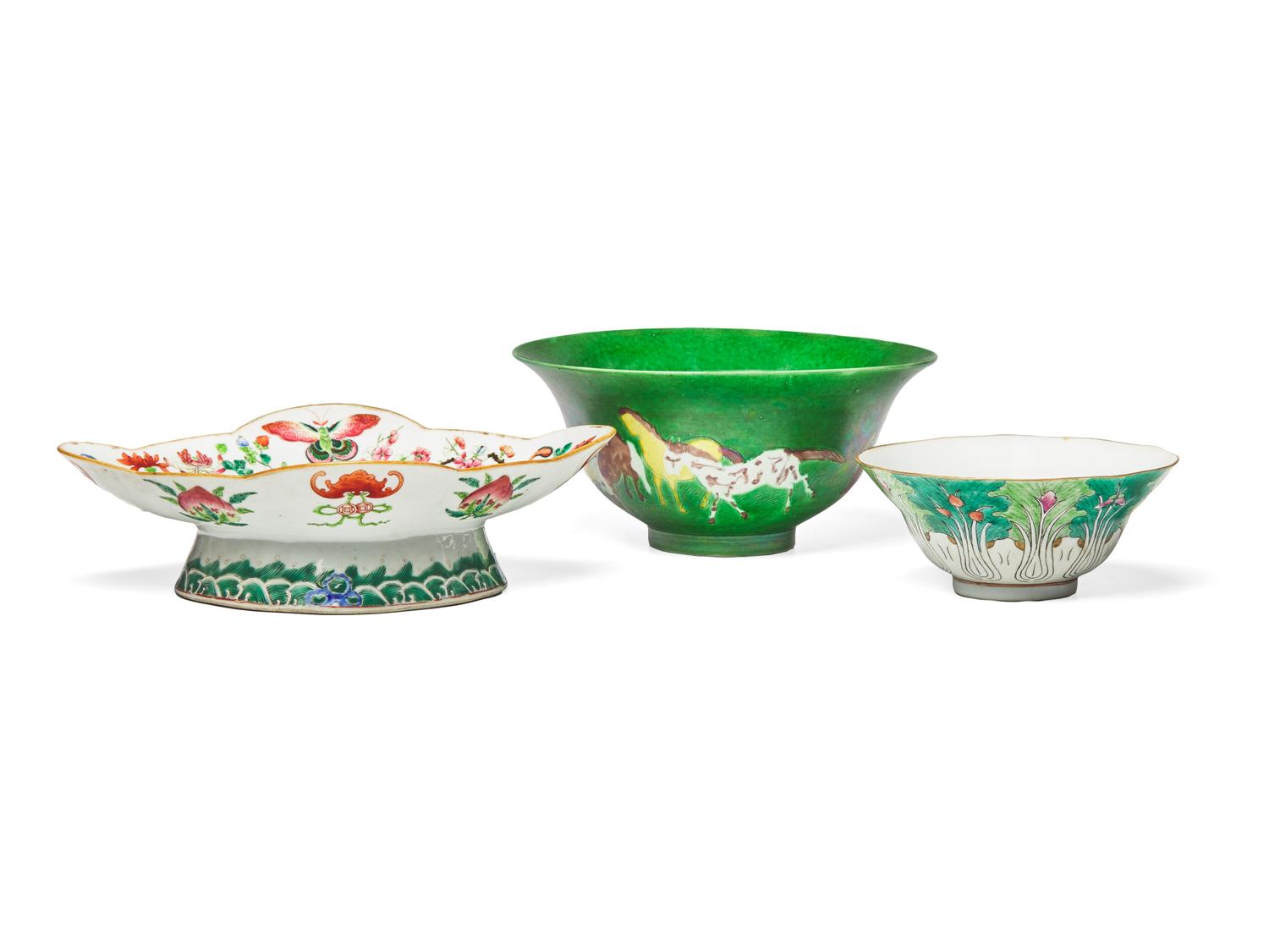 Three Chinese Famille Rose Porcelain Bowls