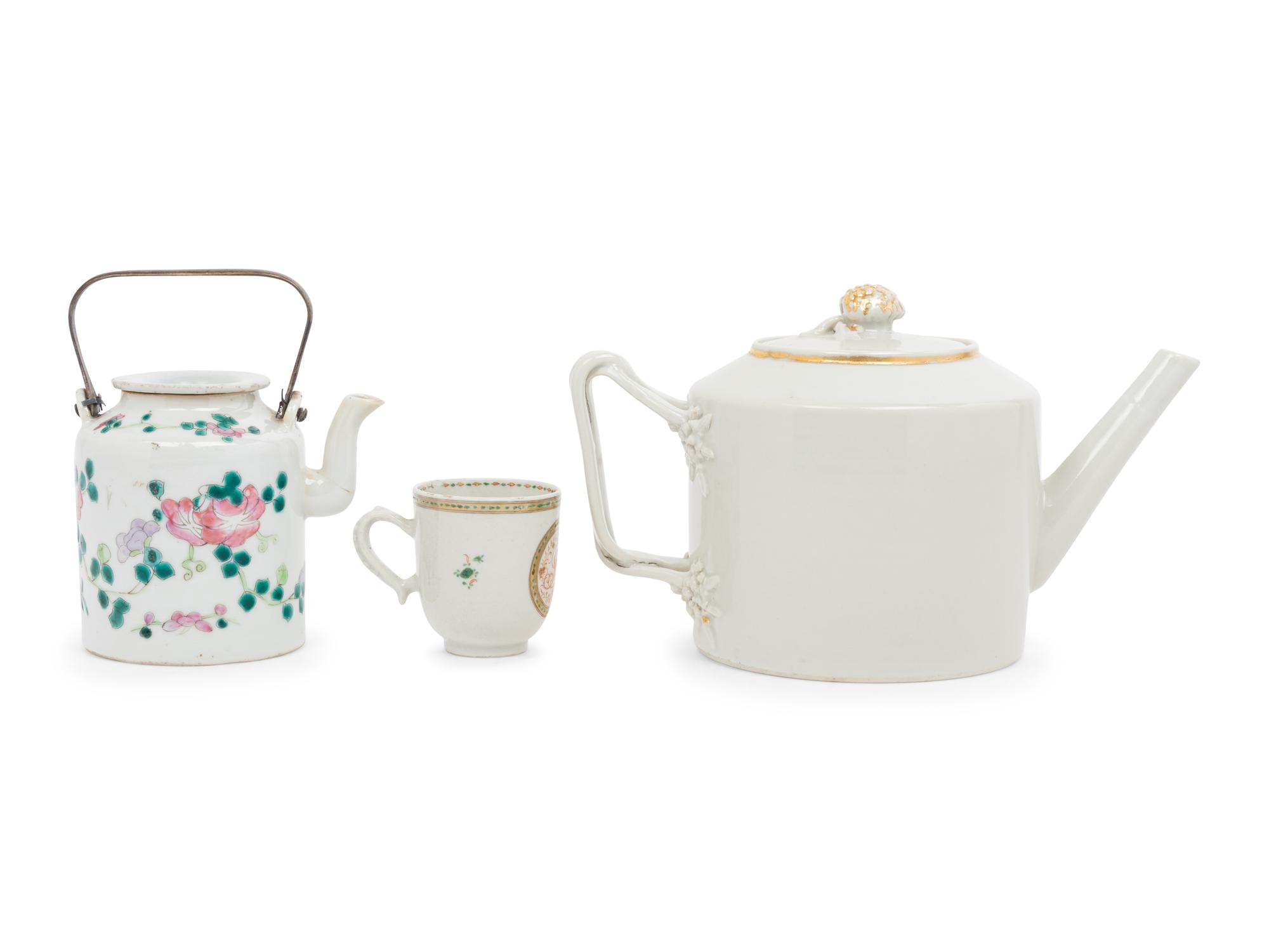 Three Chinese Famille Rose Porcelain Teawares