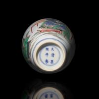 A Chinese Famille Verte Decorated Vase — 康熙款 五彩人物圖賞瓶