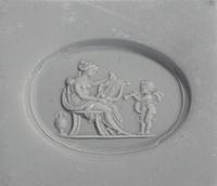 A Neoclassical Gold and Carnelian Finger Ring with a Muse Playing a Harp